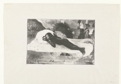 Reclining girl and spirits of the dead.