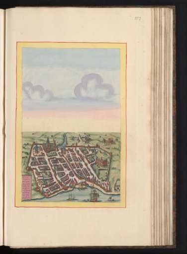View of Bordeaux in bird's-eye perspective