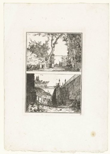 Two views of a park