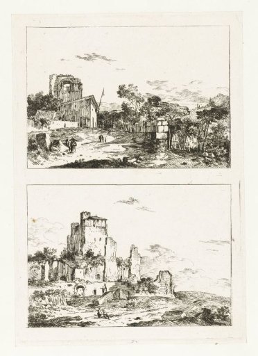 Two landscapes with ruins
