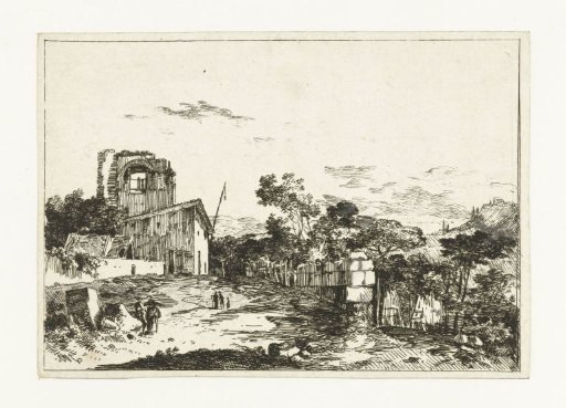 Landscape with a house with a flagstaff
