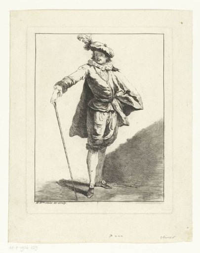 Young Man with Cap and Cane