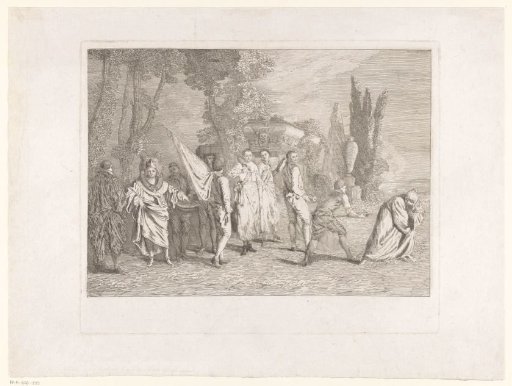 Allegorical representation where disease is pursued by the faculty of medicine