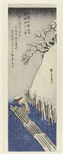 Winter, snow on the Sumida river