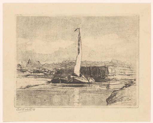 Canal with two ships