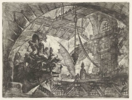 Dungeon with prisoners on projecting platform