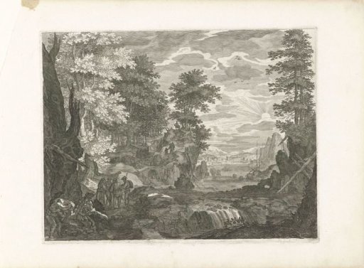 Waterfall with a city in the background