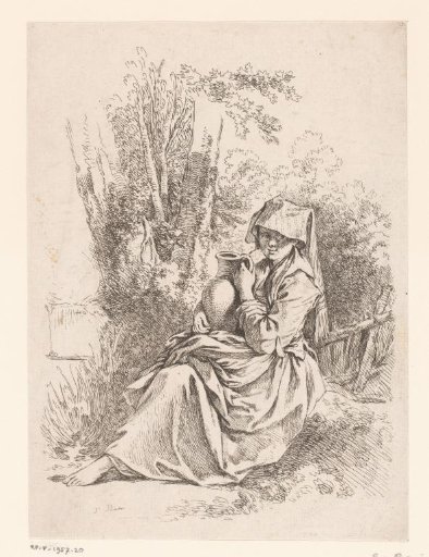 Peasant woman holding a jug