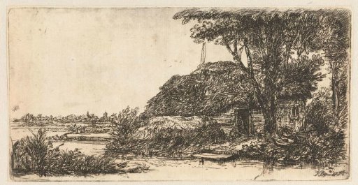 Landscape with a cottage and a large tree
