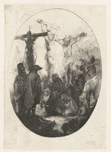 Christ Crucified between the Two Thieves: an oval plate