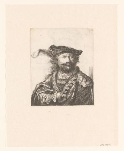 Self-portrait in a velvet cap with plume