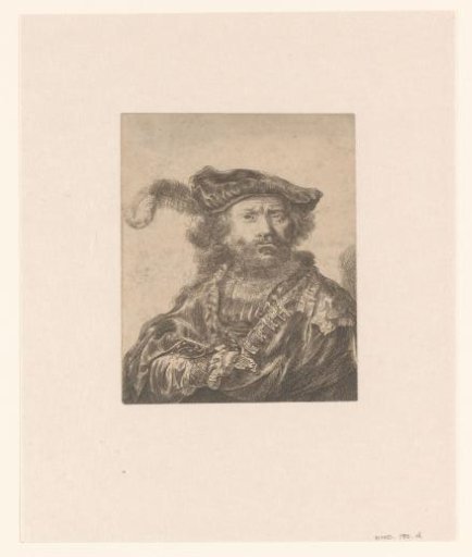 Self-portrait in a velvet cap with plume