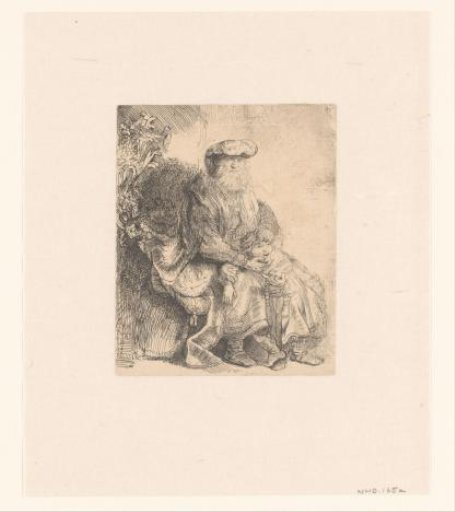 Abraham caressing Isaac