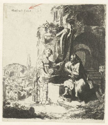 Christ and the Woman of Samaria among ruins