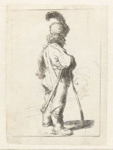 Polishman leaning on a stick
