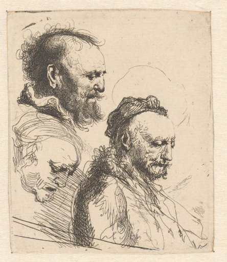 Three studies of old men's heads