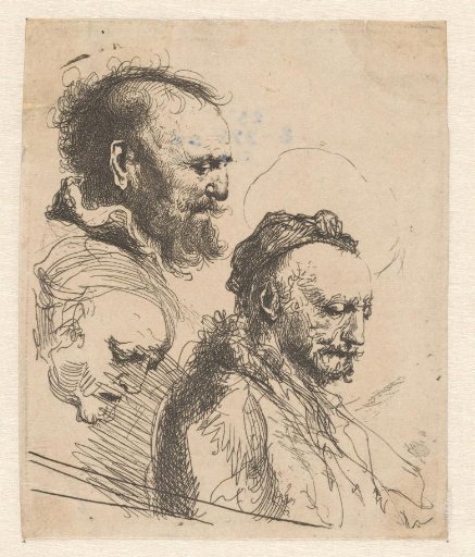 Three studies of old men's heads