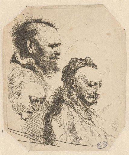 Three studies of old men's heads