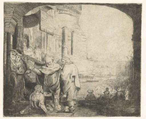 Peter and John heal a paralyzed man at the temple gate