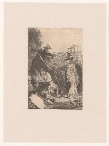 Young woman and old man with Death