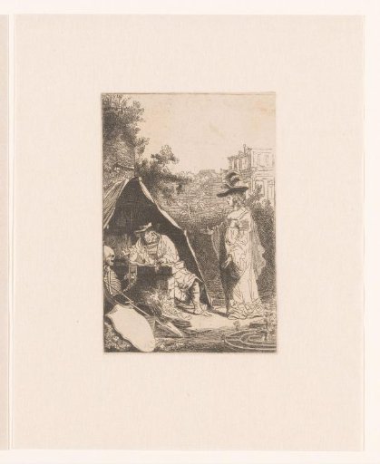 Young woman and old man with Death