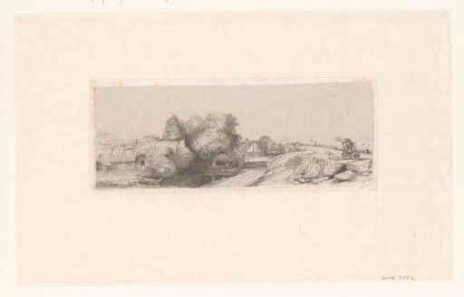 View of the Diemerdijk with a milkman and cottages ('Het melkboertje')