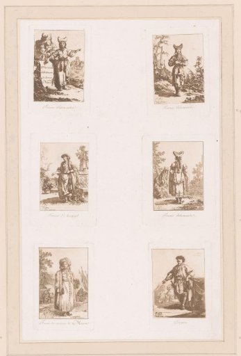Sheet with Figures in Various Costumes