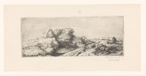 View of the Diemerdijk with a milkman and cottages ('Het melkboertje')