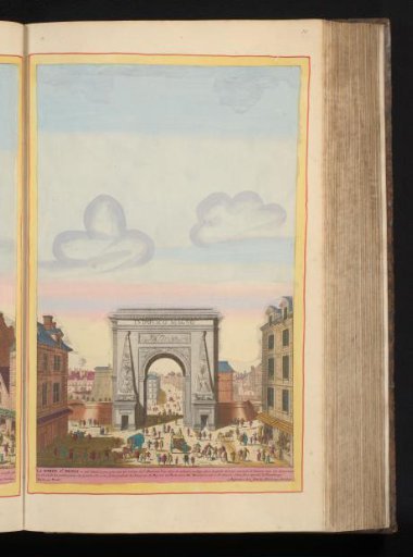View of the triumphal arch Porte Saint-Denis in Paris