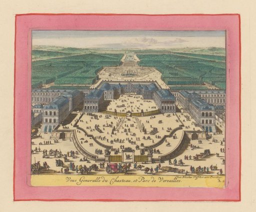 Palace and gardens of Versailles in bird's-eye view