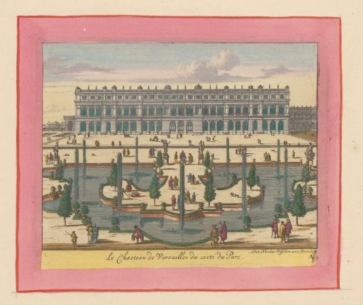 View of the Palace of Versailles from the park and gardens side