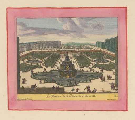 Pyramid fountain in the gardens of Versailles