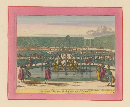 Two basins with crowns in the gardens of Versailles