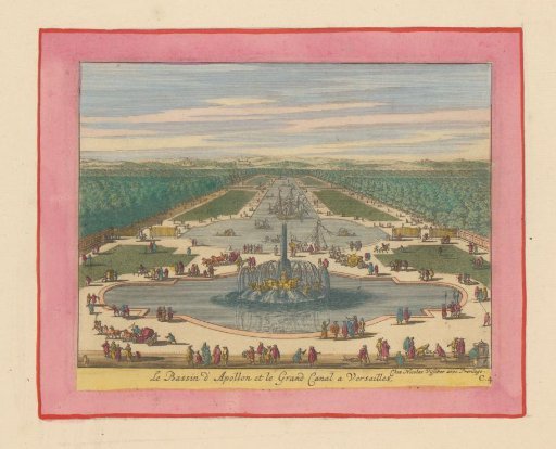 Basin and fountain of Apollo and the Grand Canal in the gardens of Versailles