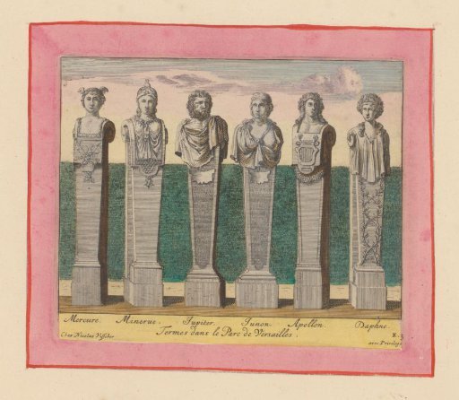 Hermes of Mercury, Minerva, Jupiter, Juno, Apollo and Daphne