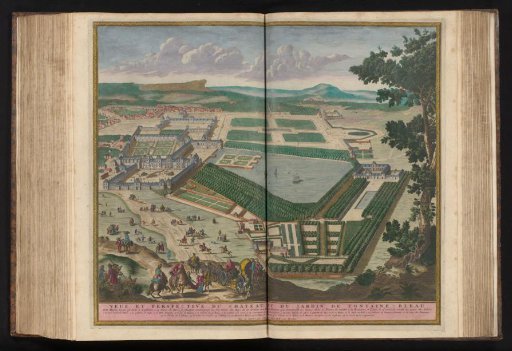 View of the palace and gardens of Fontainebleau