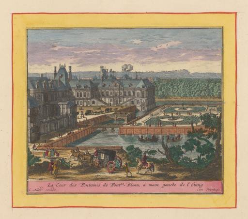 View of the Cour de la Fontaine of the Palace of Fontainebleau