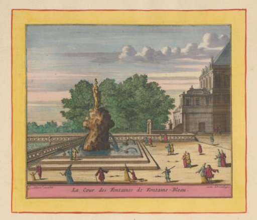 View of the Cour de la Fontaine of the Palace of Fontainebleau