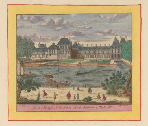 View of the Pond and the Cour de la Fontaine of the Palace of Fontainebleau