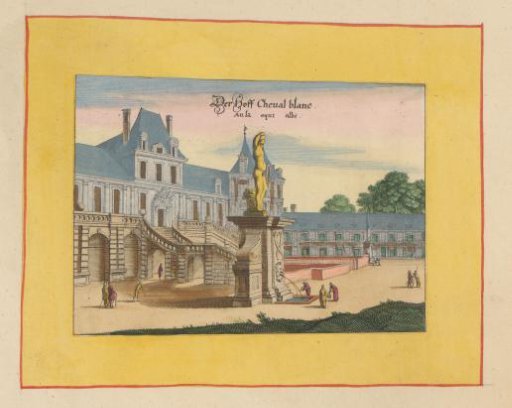 View of the Cour du Cheval Blanc of the Palais de Fontainebleau
