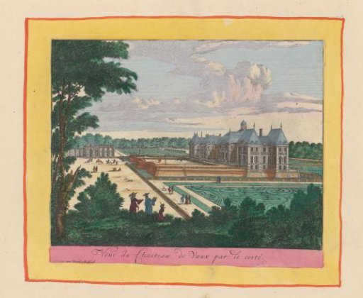View of the side and entrance of Château de Vaux-le-Vicomte