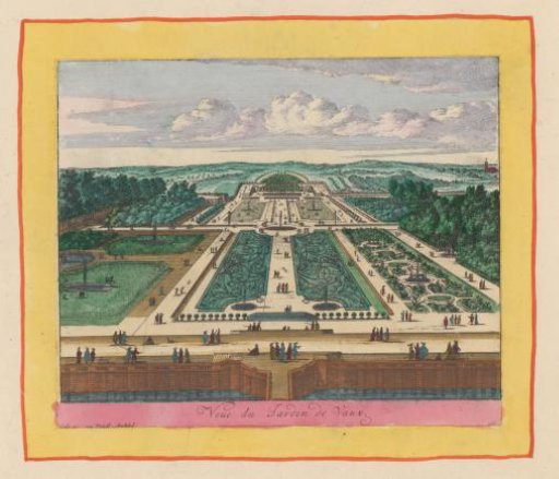 View of the gardens of Château de Vaux-le-Vicomte from the castle