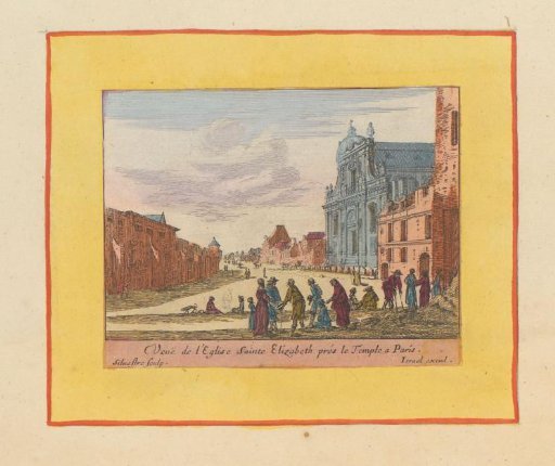 View of the church of Sainte-Elisabeth in Paris