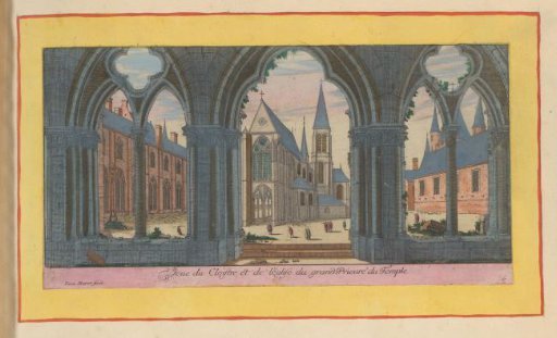 View of the monastery and church of the Templars in Paris