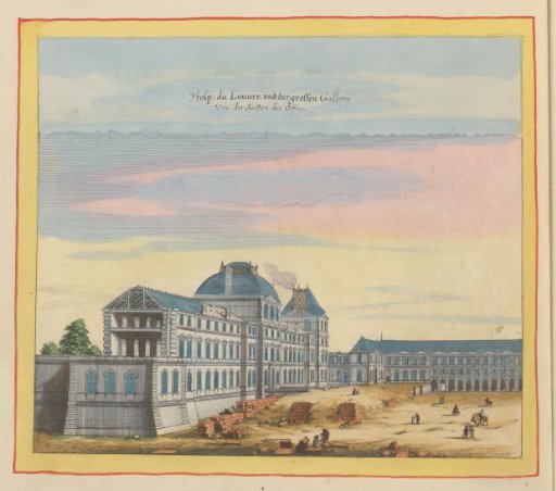 View of the western facade and the northern extension of the Palais du Louvre in Paris