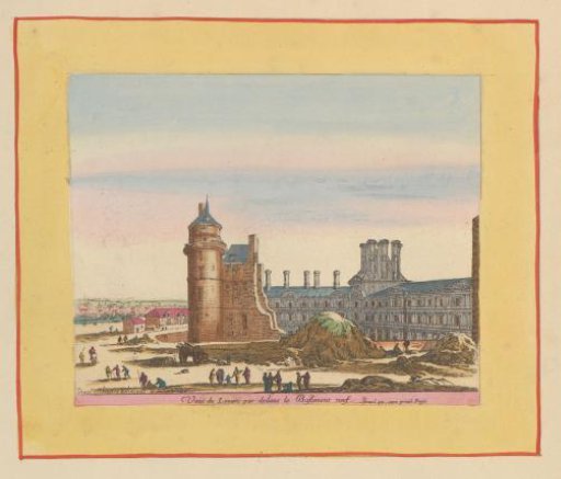 View of the Pavillon du Roi of the Palais du Louvre in Paris from the gardens