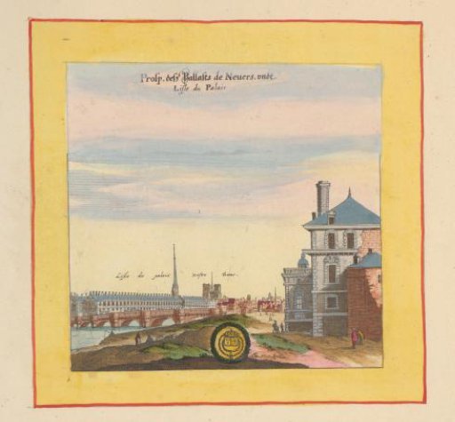 View of the Palais du Nevers and Île de la Cité in Paris