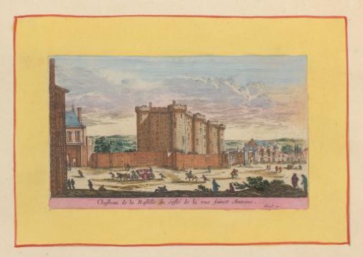 View of the Bastille fort from the Rue Saint-Antoine