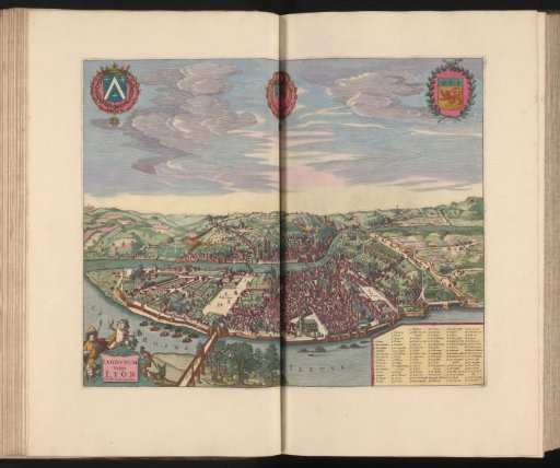 View of Lyon in Bird's-Eye Perspective