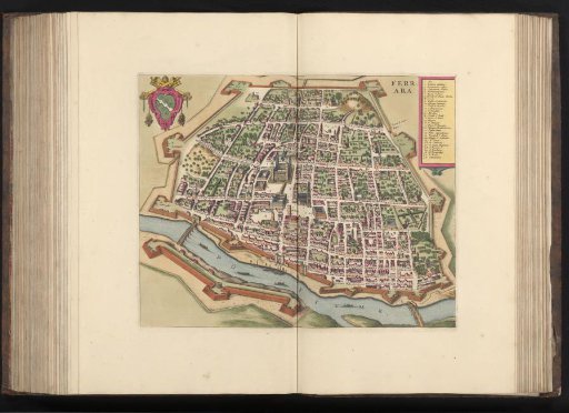 View of Ferrara in bird's-eye perspective